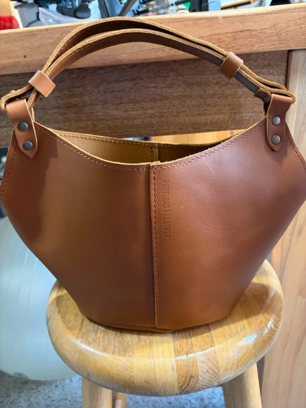 Portland Leather Small Kangaroo Shoulder Bag - Picture 1 of 15